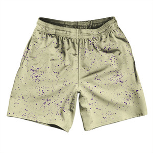 Super Fly Pattern Purple Medium and Vegas Gold Athletic Running Fitness Exercise Shorts 7" Inseam Shorts Made In USA - Purple Medium and Vegas Gold Super Fly Pattern Purple Medium and Vegas Gold Athletic Running Fitness Exercise Shorts 7" Inseam Shorts Made In USA - Purple Medium and Vegas Gold