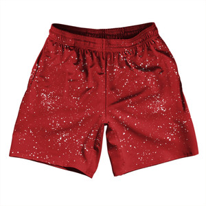 Super Fly Pattern Red Dark and White Athletic Running Fitness Exercise Shorts 7" Inseam Shorts Made In USA - Red Dark and White Super Fly Pattern Red Dark and White Athletic Running Fitness Exercise Shorts 7" Inseam Shorts Made In USA - Red Dark and White