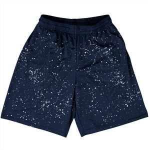 Super Fly Pattern Blue Navy and White Basketball Practice Shorts Made In USA - Blue Navy and White Super Fly Pattern Blue Navy and White Basketball Practice Shorts Made In USA - Blue Navy and White
