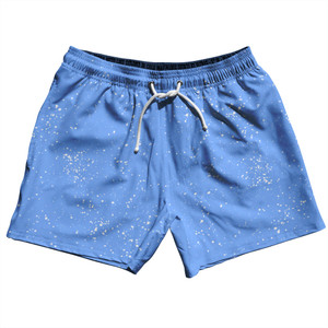 Super Fly Pattern Blue Carolina and White 5" Swim Shorts Made in USA - Blue Carolina and White Super Fly Pattern Blue Carolina and White 5" Swim Shorts Made in USA - Blue Carolina and White
