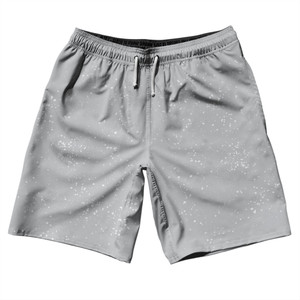 Super Fly Pattern Grey Medium and White 10" Swim Shorts Made in USA - Grey Medium and White Super Fly Pattern Grey Medium and White 10" Swim Shorts Made in USA - Grey Medium and White