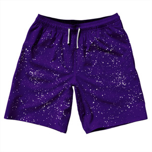 Super Fly Pattern Purple Lakers and White 10" Swim Shorts Made in USA - Purple Lakers and White Super Fly Pattern Purple Lakers and White 10" Swim Shorts Made in USA - Purple Lakers and White