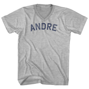 Andre Adult Cotton V-neck T-shirt - Grey Heather