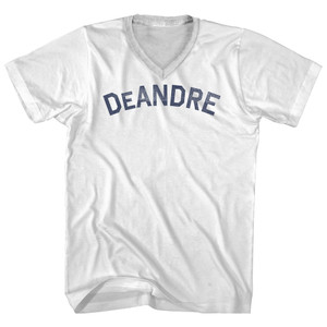 Deandre Adult Cotton V-neck T-shirt - White
