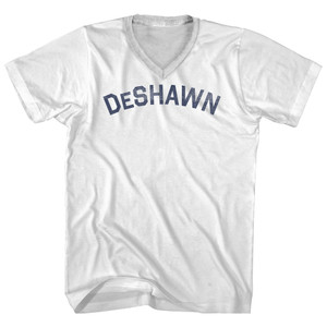 Deshawn Adult Cotton V-neck T-shirt - White