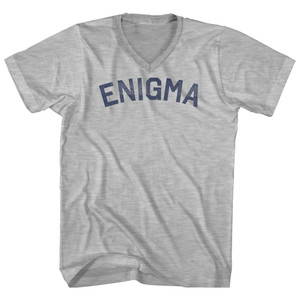 Enigma Adult Cotton V-neck T-shirt - Grey Heather