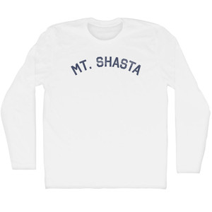 Mt. Shasta Adult Cotton Long Sleeve T-shirt - White