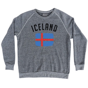 Iceland Country Flag Heritage Adult Tri-Blend Sweatshirt - Athletic Grey Iceland Country Flag Heritage Adult Tri-Blend Sweatshirt - Athletic Grey