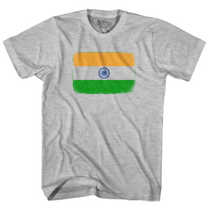 India Country Flag Womens Cotton Junior Cut T-Shirt - Grey Heather