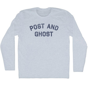Post And Ghost Adult Tri-Blend Long Sleeve T-shirt - Athletic White