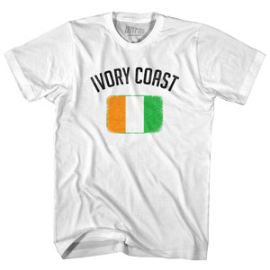 Ivory Coast Country Flag Heritage Womens Cotton Junior Cut T-Shirt - White