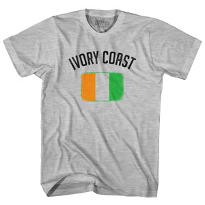 Ivory Coast Country Flag Heritage Womens Cotton Junior Cut T-Shirt - Grey Heather
