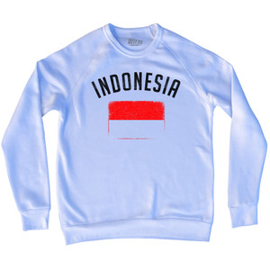 Indonesia Country Flag Heritage Adult Tri-Blend Sweatshirt - White