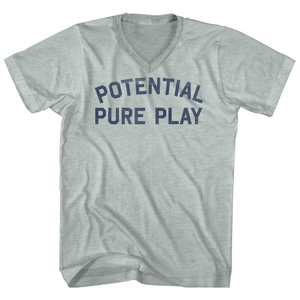 Potential Pure Play Adult Tri-Blend V-neck T-shirt - Athletic Cool Grey