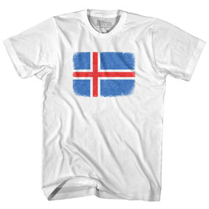 Iceland Country Flag Adult Cotton T-shirt - White