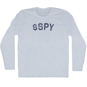 $Spy Adult Tri-Blend Long Sleeve T-shirt - Athletic White