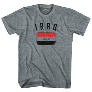 Iraq Country Flag Heritage Youth Tri-Blend T-shirt - Athletic Grey