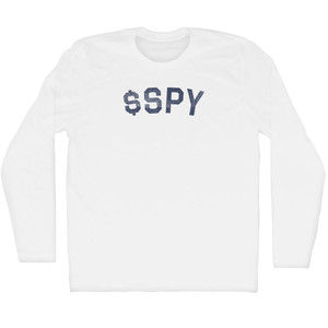 $Spy Adult Cotton Long Sleeve T-shirt - White