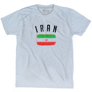 Iran Country Flag Heritage Adult Tri-Blend T-shirt - Athletic White Iran Country Flag Heritage Adult Tri-Blend T-shirt - Athletic White