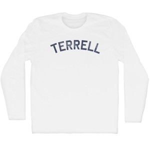 Terrell Adult Cotton Long Sleeve T-shirt - White