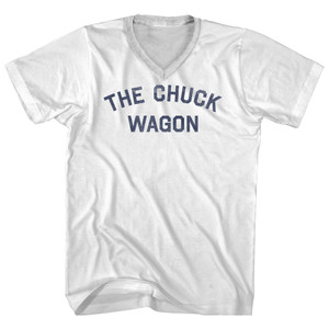The Chuck Wagon Adult Cotton V-neck T-shirt - White