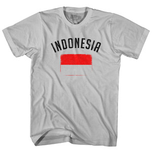 Indonesia Country Flag Heritage Adult Cotton T-shirt - Cool Grey Indonesia Country Flag Heritage Adult Cotton T-shirt - Cool Grey