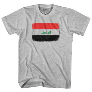 Iraq Country Flag Adult Cotton T-shirt - Grey Heather