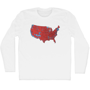 Election Map 2024 Adult Cotton Long Sleeve T-shirt - White