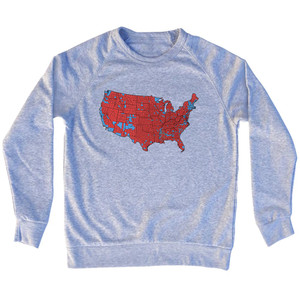 Election Map 2024 Adult Tri-Blend Sweatshirt - Grey Heather