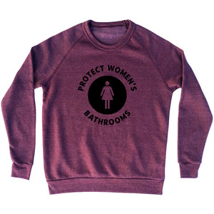 Protect Womens Bathroom Adult Tri-Blend Sweatshirt - Cranberry