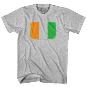 Ivory Coast Country Flag Womens Cotton Junior Cut T-Shirt - Grey Heather