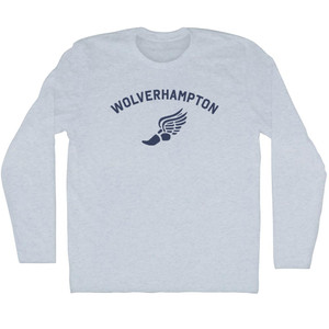 Wolverhampton Running Track Winged Foot Adult Tri-Blend Long Sleeve T-shirt - Athletic White