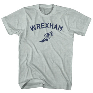 Wrexham Running Track Winged Foot Adult Tri-Blend T-shirt - Athletic Cool Grey