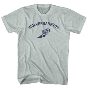 Wolverhampton Running Track Winged Foot Adult Tri-Blend T-shirt - Athletic Cool Grey