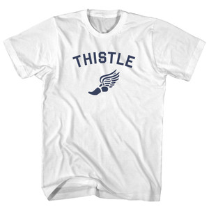 Thistle Running Track Winged Foot Womens Cotton Junior Cut T-Shirt - White