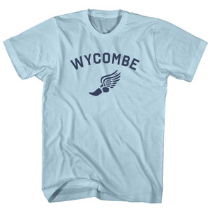 Wycombe Running Track Winged Foot Adult Cotton T-shirt - Light Blue Wycombe Running Track Winged Foot Adult Cotton T-shirt - Light Blue
