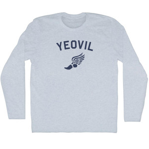 Yeovil Running Track Winged Foot Adult Tri-Blend Long Sleeve T-shirt - Athletic White