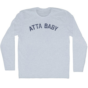 Atta Baby Adult Tri-Blend Long Sleeve T-shirt - Athletic White