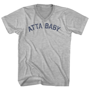 Atta Baby Adult Cotton V-neck T-shirt - Grey Heather
