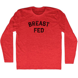 Breast Fed Adult Tri-Blend Long Sleeve T-shirt - Athletic Red
