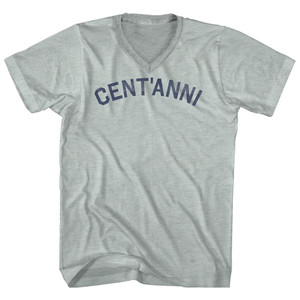 Cent'Anni Adult Tri-Blend V-neck T-shirt - Athletic Cool Grey