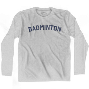 Badminton Adult Cotton Long Sleeve T-shirt - Grey Heather