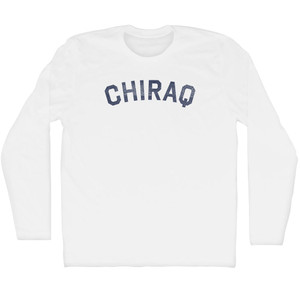 Chiraq Adult Cotton Long Sleeve T-shirt - White