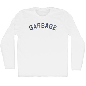GARBAGE Adult Cotton Long Sleeve T-shirt - White