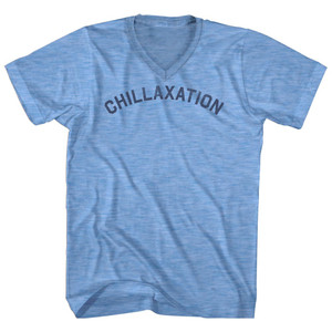 Chillaxation Adult Tri-Blend V-neck T-shirt - Athletic Blue