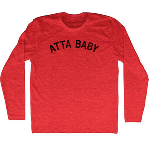 Atta Baby Adult Tri-Blend Long Sleeve T-shirt - Athletic Red