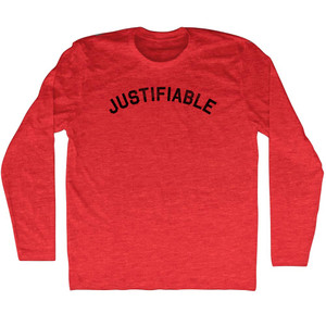 Justifiable Adult Tri-Blend Long Sleeve T-shirt - Athletic Red