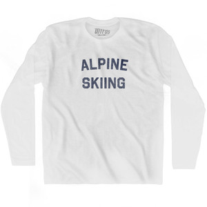 Alpine Skiing Adult Cotton Long Sleeve T-shirt - White