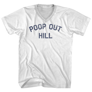 Poop Out Hill Adult Cotton V-neck T-shirt - White