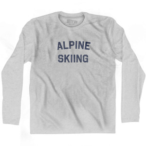Alpine Skiing Adult Cotton Long Sleeve T-shirt - Grey Heather